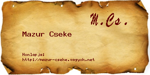 Mazur Cseke névjegykártya